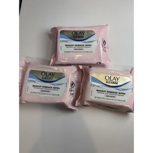 Olay Cleanse Makeup Remover Wipes Rose Water Scent 25 Count Facial Cloths X3